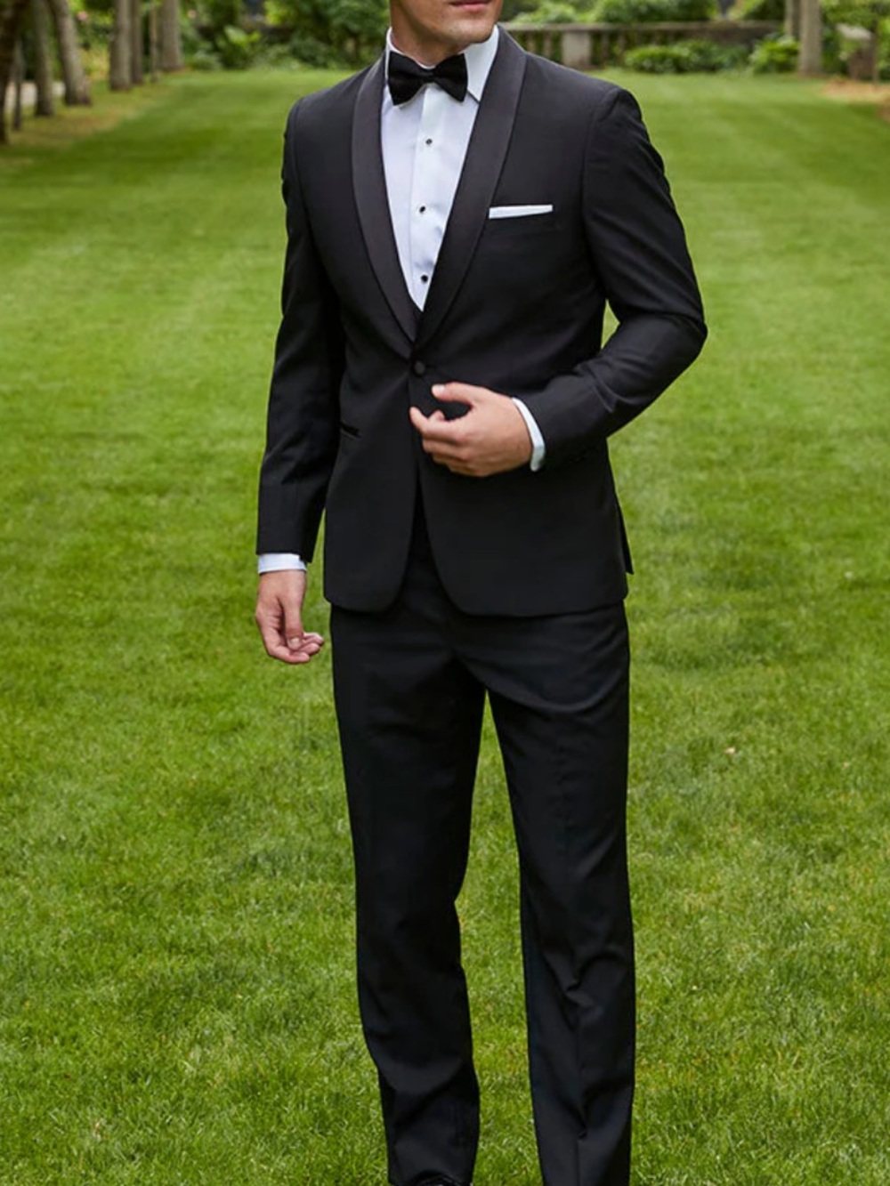 Couture 1910 Black Tuxedo Jacket (34S) + Pants (30S) + Shirt (XS)